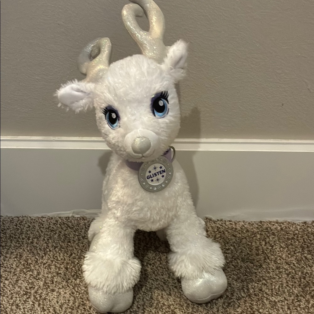 Build-A-Bear White Reindeer with Blue Eyes